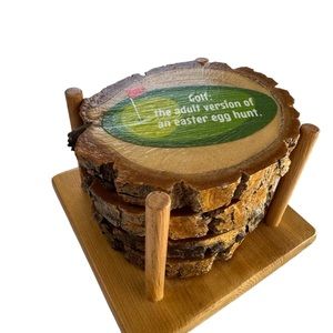 Custom Golf coaster set of 4, funny sayings on each coaster.